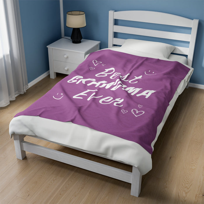 Ultimate Grandma Blanket Cozy Throw: purple, white blanket or throw, cute typographic style
