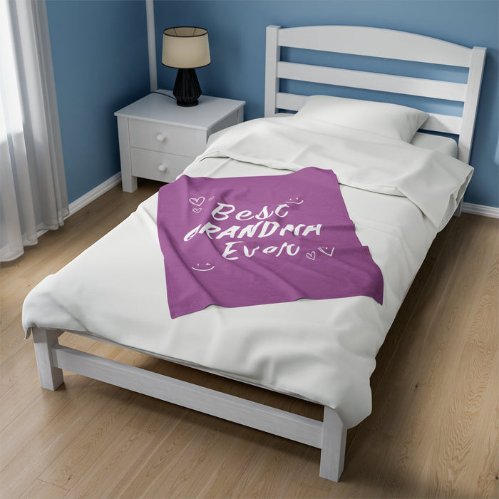 Ultimate Grandma Blanket Cozy Throw: purple, white blanket or throw, cute typographic style