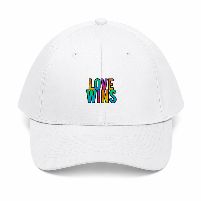 Unisex Twill Cap - Rainbow Love Triumphs White