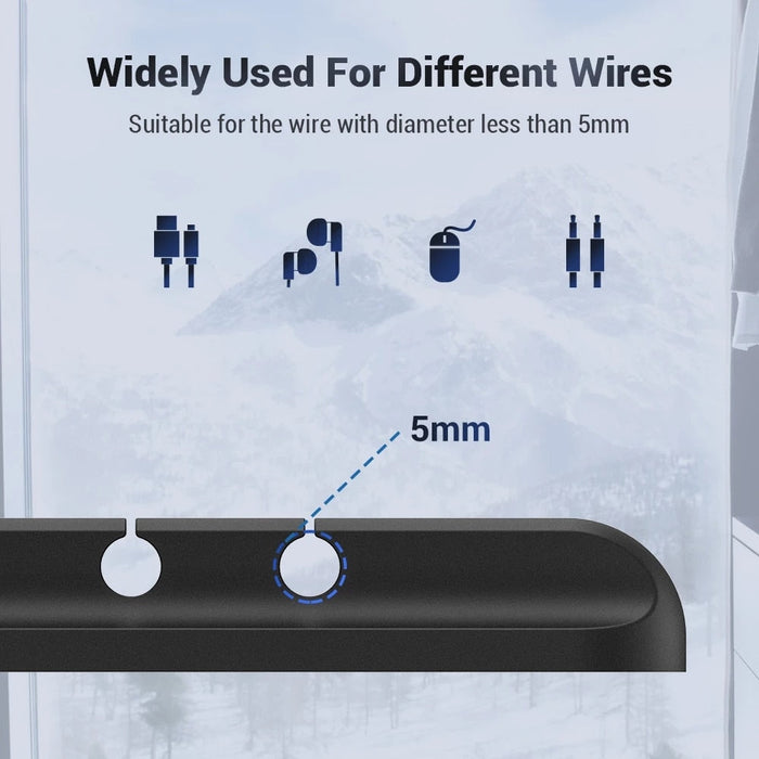 USB Cable Organizer (Set of 2): Streamline Your Cables for Easy Management: black, silver under-desk cable management holder/