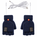 USB Convertible Heating Gloves Navy