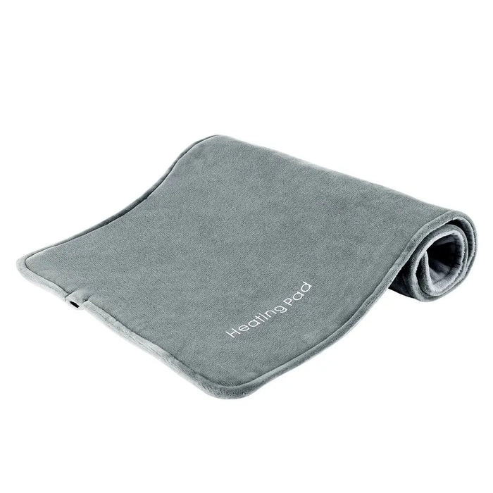 USB Heat Pad for On-The-Go Warmth: gray, orange rectangular electric heating pad, minimal style