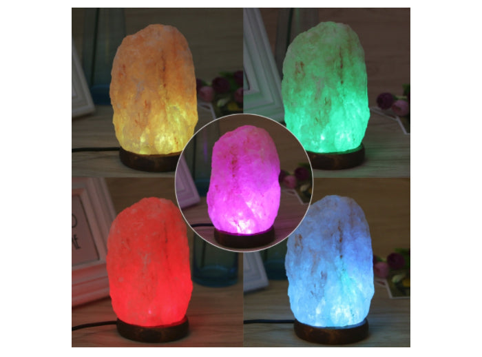 USB Himalayan Salt Night Lamp, Organic Light Source: orange, pink table lamp, natural minimal style