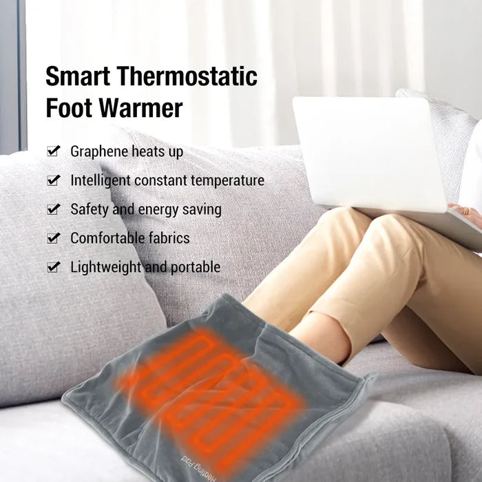 USB Winter Foot Warmers: brown, orange heated pad, minimal style