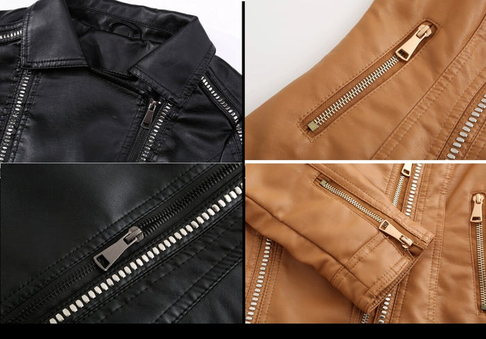 Vegan Biker Jacket with Stud Embellishments for Women: black jacket, biker moto style