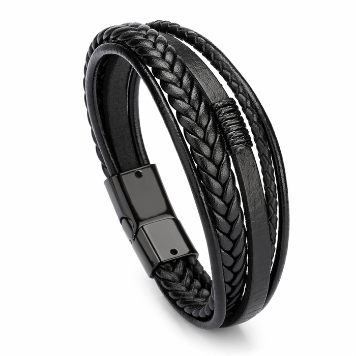 Vegan Leather Bracelet with a Layered Appearance 1
