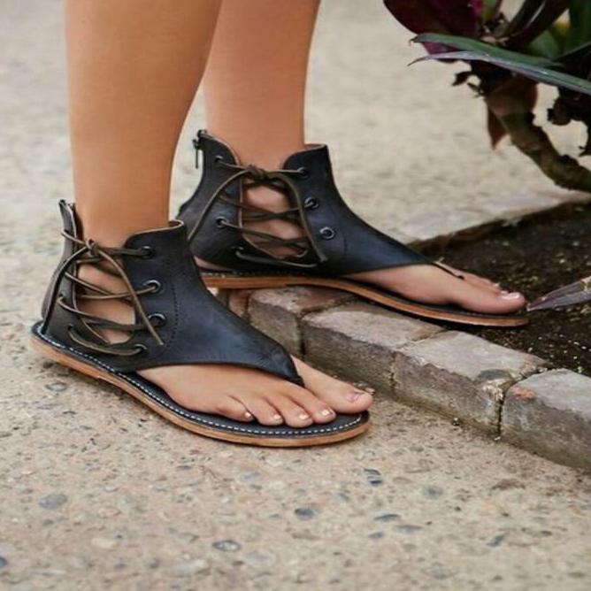 Vegan Leather Gladiator Sandals for Women with Lace-Up Design: black, brown sandals, gladiator style
