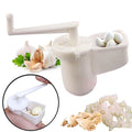 Versatile Garlic and Ginger Mincer 3-in-1: white, silver disassembled white plastic cleaning tool or container parts being ri