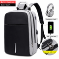 Versatile Shockproof Backpack with USB and Audio Jack Gray