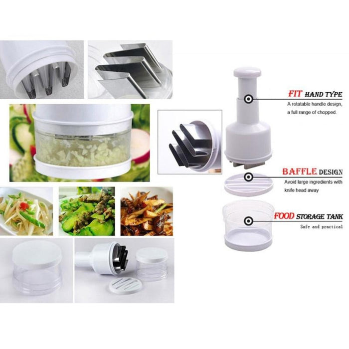 Versatile Vegetable Cutter with Multiple Functions: red, clear manual food chopper, minimal kitchen tool style