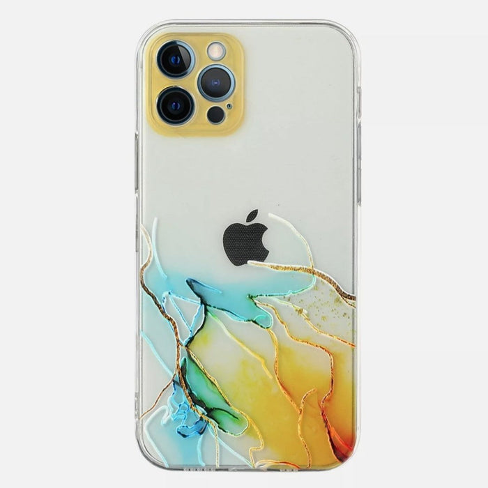 Vibrant Flexible Silicone iPhone Case: clear, transparent phone case, abstract artistic style