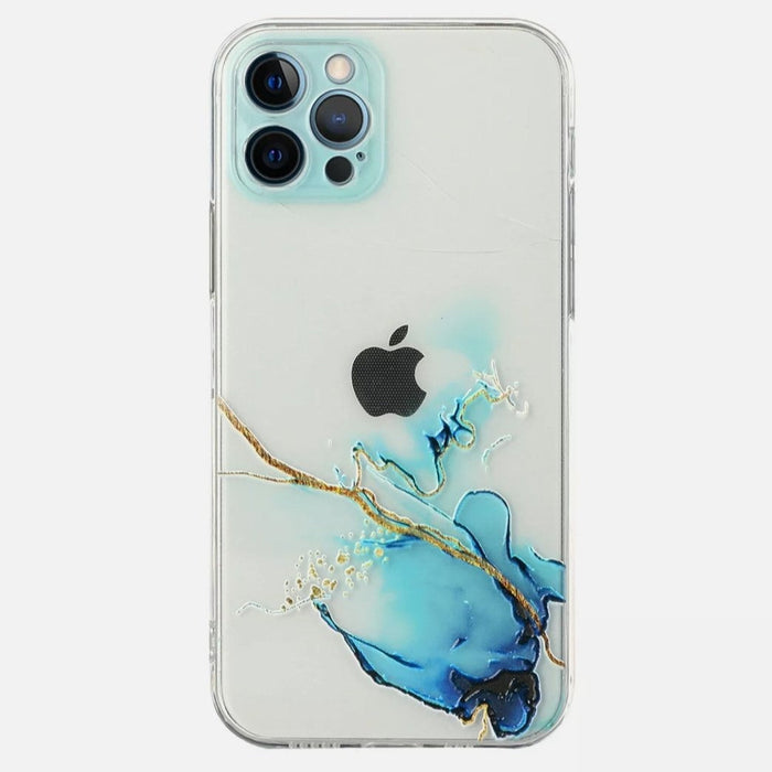 Vibrant Flexible Silicone iPhone Case: clear, transparent phone case, abstract artistic style