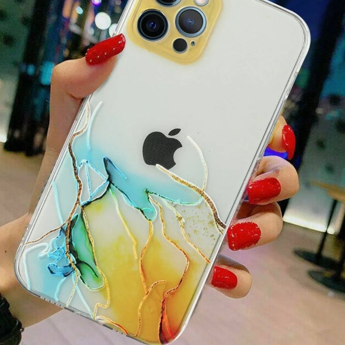 Vibrant Flexible Silicone iPhone Case: clear, transparent phone case, abstract artistic style