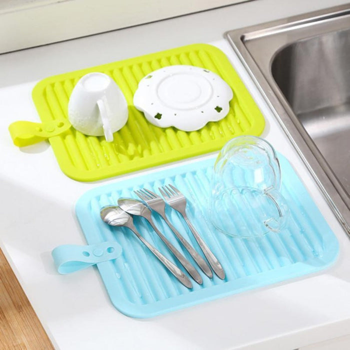 Vibrant Heat Resistant Kitchen and Table Mats Set of 4: yellow, pink drying mats/draining trays, minimal style