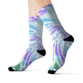 Vibrant Lavender Patterned Socks: light blue, purple ankle socks, colorful abstract style