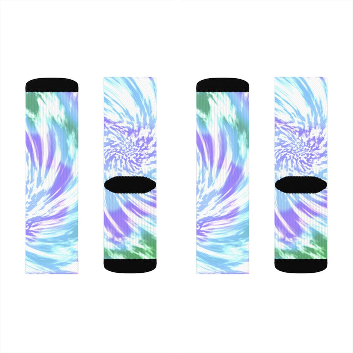 Vibrant Lavender Patterned Socks: light blue, purple ankle socks, colorful abstract style