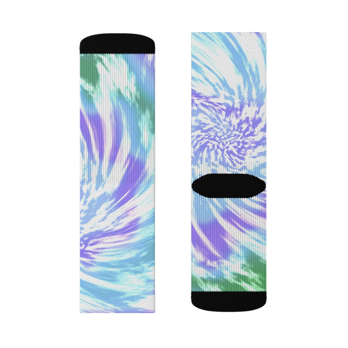 Vibrant Lavender Patterned Socks: light blue, purple ankle socks, colorful abstract style