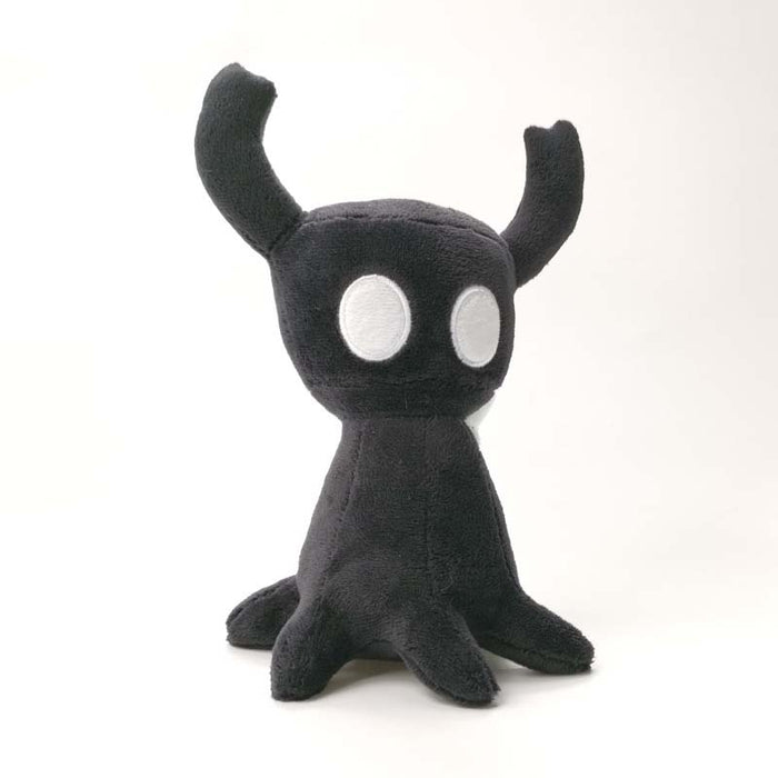 Void Knights Plush Toys for Gamers: white, black horned cartoon character, cartoon, game-inspired style
