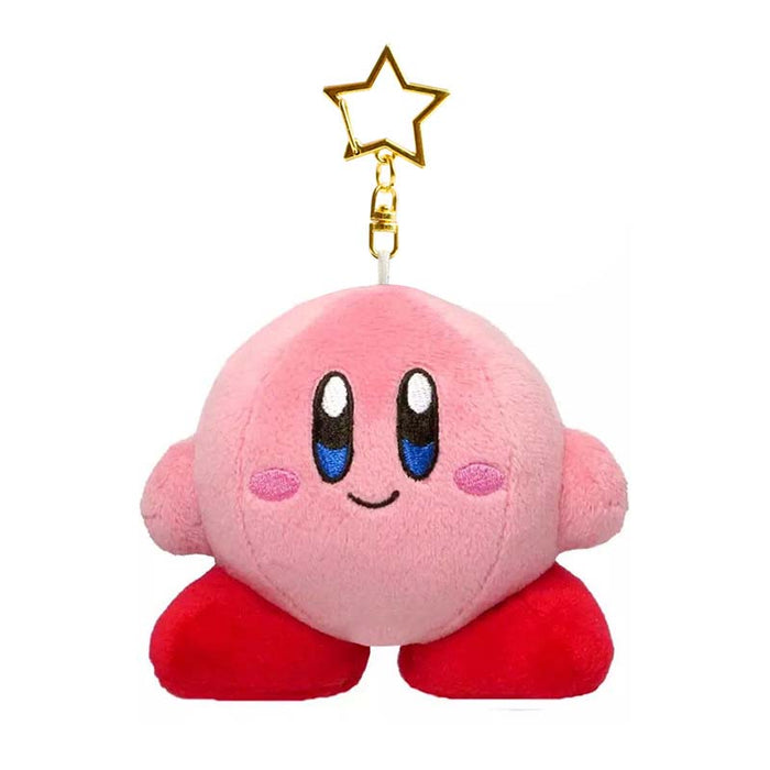 Waddle Dee & Kirby Plush Keychain: pink, red Kirby character, cartoon kawaii style