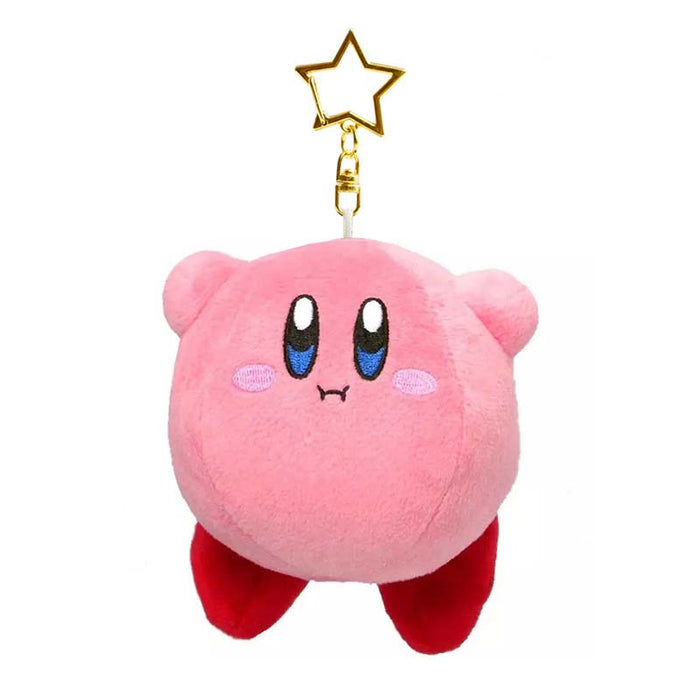 Waddle Dee & Kirby Plush Keychain: pink, red Kirby character, cartoon kawaii style