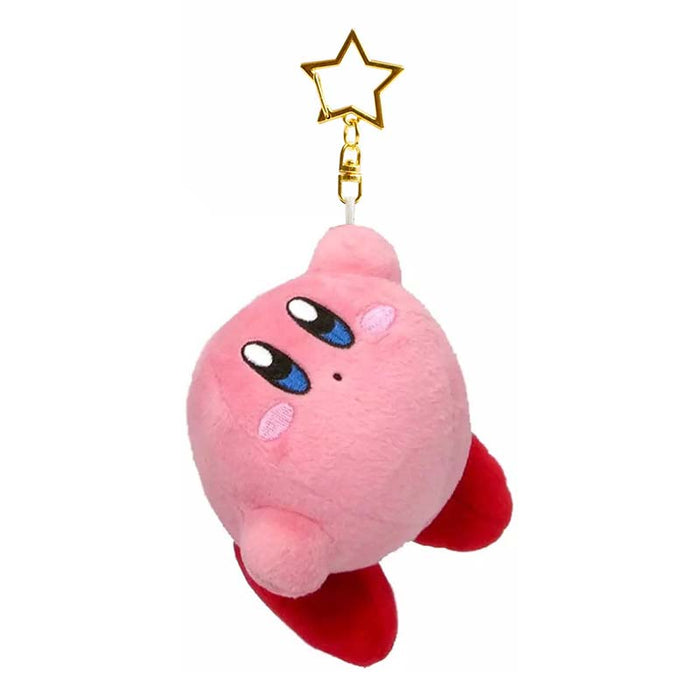 Waddle Dee & Kirby Plush Keychain: pink, red Kirby character, cartoon kawaii style