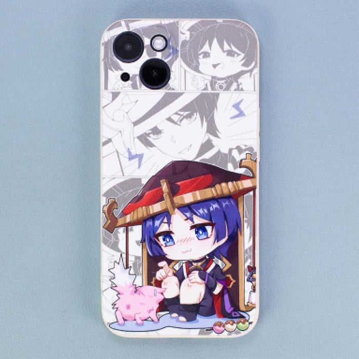 Wanderer Genshin Impact Phone Cases: white, black anime-style male characters, anime, graphic style