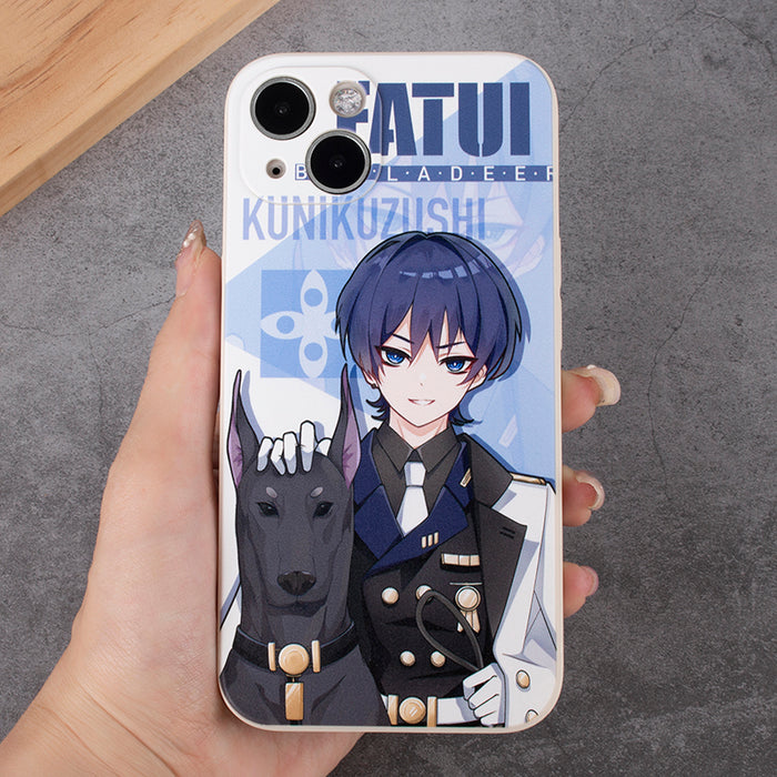 Wanderer Genshin Impact Phone Cases: white, black anime-style male characters, anime, graphic style