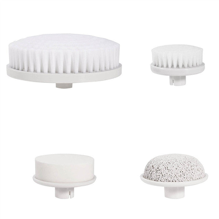 Water-Resistant 4-in-1 Portable Versatile Facial Brush Cleanser and Blackhead Extractor: white, light gray handheld electric