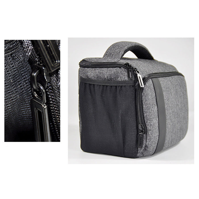 Water-Resistant Camera Case for Travel: heather gray, black camera bag, minimal style