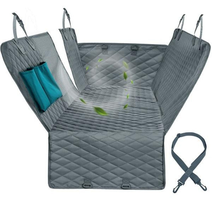 Water-Resistant Coverings for Car Seats that Protect Your Pets: black, gray dog, practical pet travel accessory style