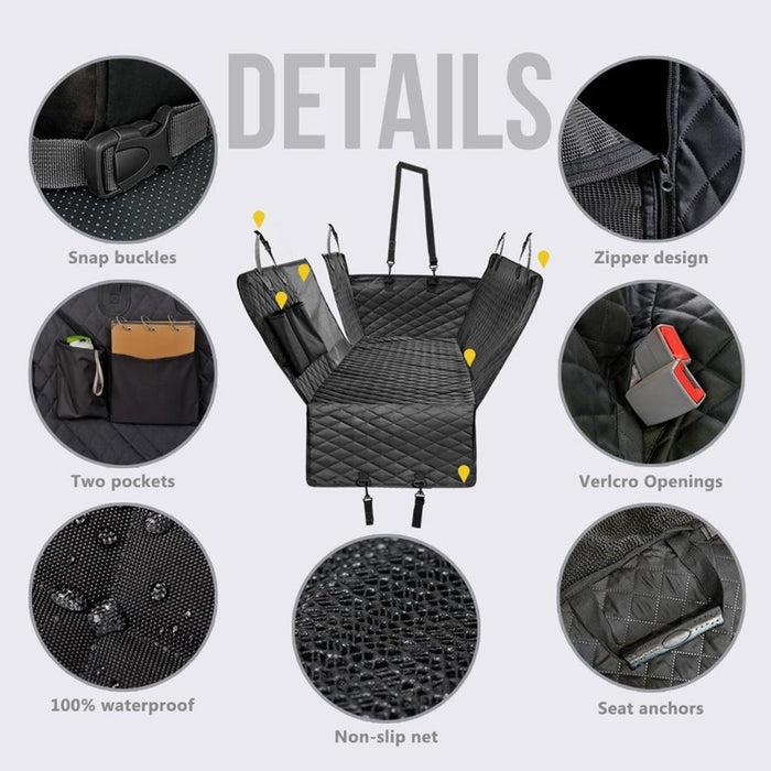 Water-Resistant Coverings for Car Seats that Protect Your Pets: black, gray dog, practical pet travel accessory style