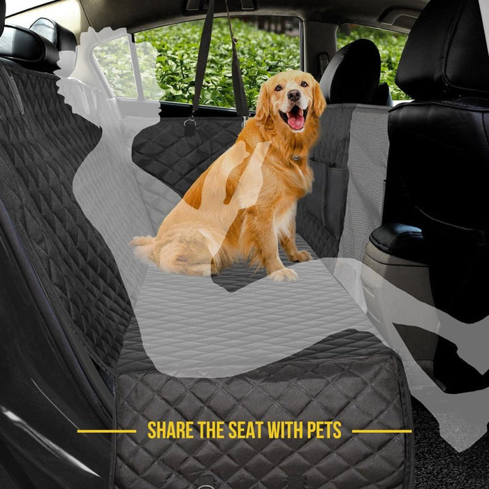 Water-Resistant Coverings for Car Seats that Protect Your Pets: black, gray dog, practical pet travel accessory style