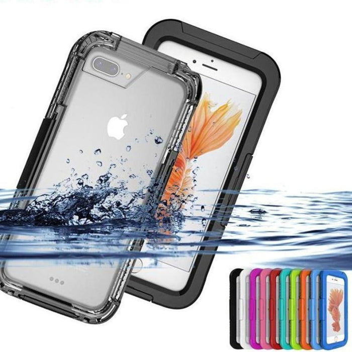 Water-Resistant Durable Protective Cover for iPhone 7, 7 Plus, 8, 8 Plus: transparent, black smartphone protective case, mini