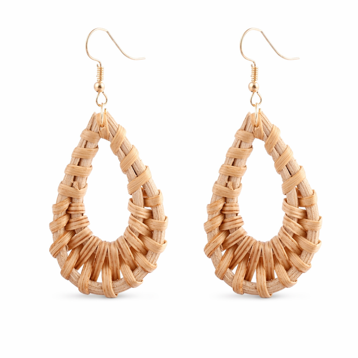 Waterdrop Earrings in Rattan Design Default