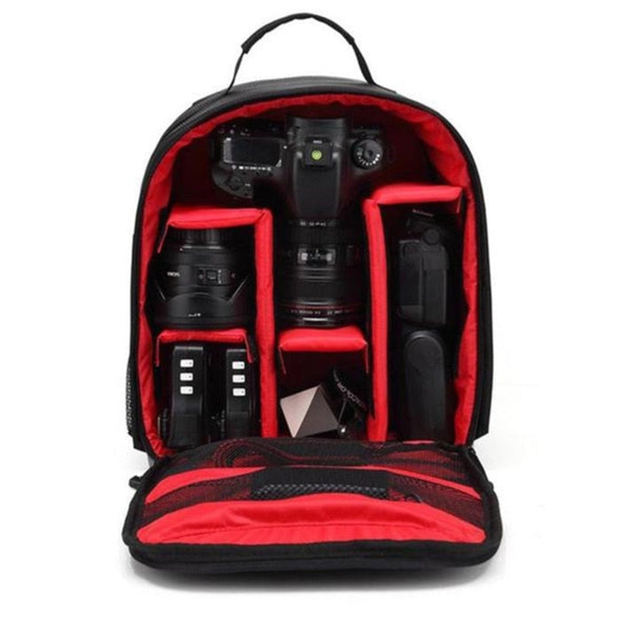 Waterproof Camera Backpack for All-Weather Conditions: black, green camera backpack, functional protective camera gear bag st