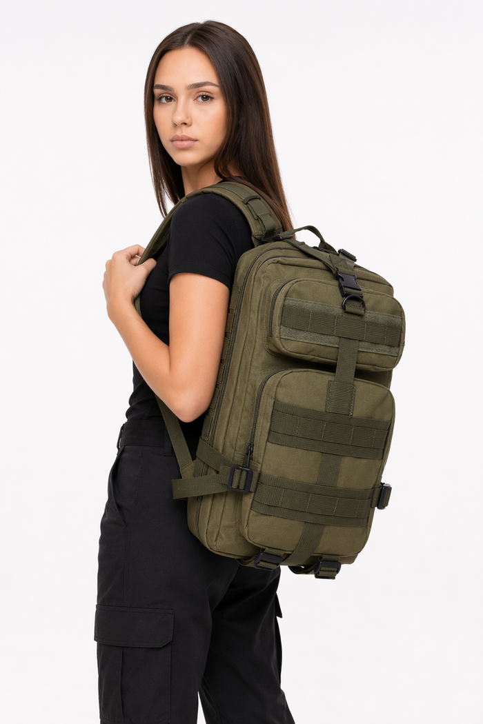 Waterproof Outdoor Backpack for Hiking and Camping with Military-Inspired Design Army green