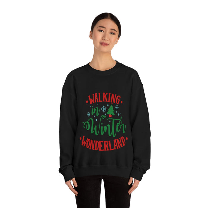Winter Delight Women's Sweatshirt: light gray, red winter/Christmas theme, casual festive graphic style