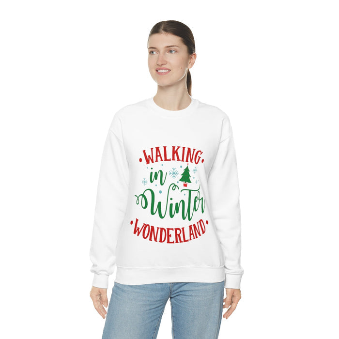 Winter Delight Women's Sweatshirt: light gray, red winter/Christmas theme, casual festive graphic style