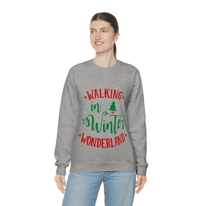 Winter Delight Women's Sweatshirt: light gray, red winter/Christmas theme, casual festive graphic style