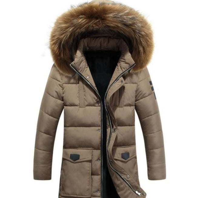 Winter Hooded Jacket for Men: olive green, dark brown hooded puffer jacket, casual winter outerwear style