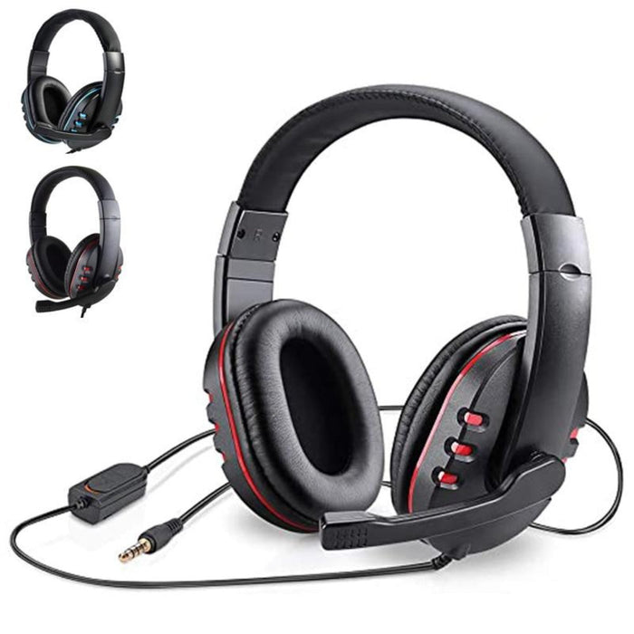 Wired Stereo Gaming Headset, Dragon Space S3600: black, red wired over-ear headset, gaming headset style