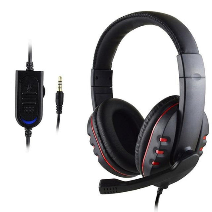 Wired Stereo Gaming Headset, Dragon Space S3600: black, red wired over-ear headset, gaming headset style