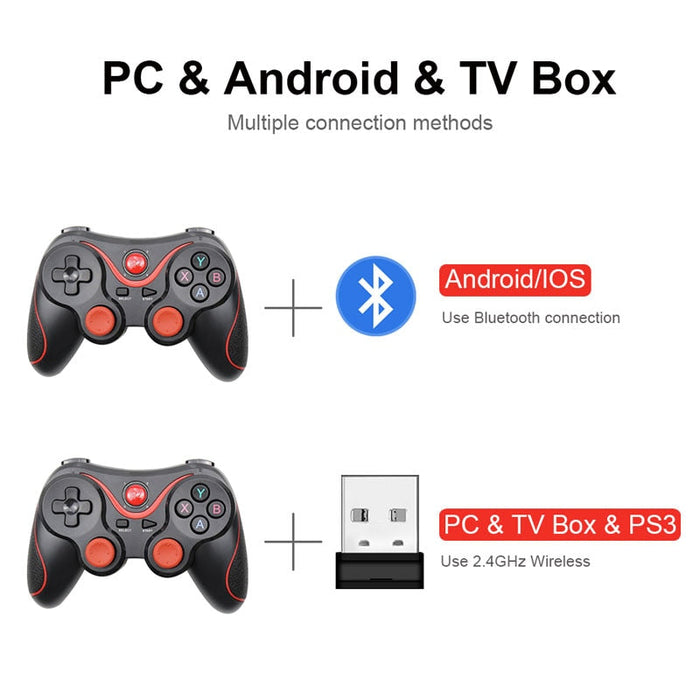 Wireless Bluetooth Mobile Gaming Controller for Android and PCs, Dragon TX3 Edition: black, dark gray Bluetooth mobile game c