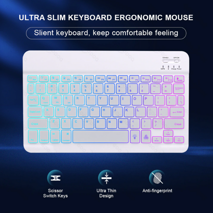 Wireless Keyboard and Mouse with RGB Lighting: black, multicolor rainbow lighting keyboard and mouse set, modern gaming style