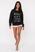 Women's Festive Tree Sweater Black