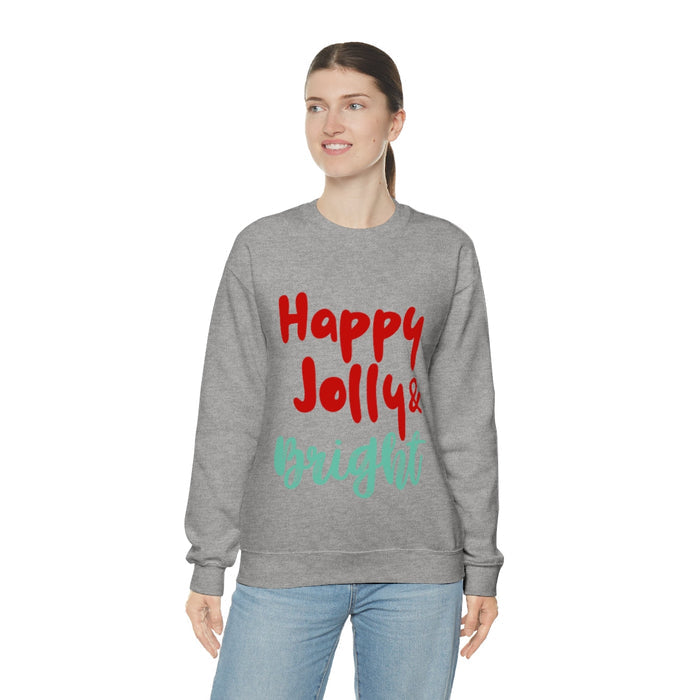 Women's Joyful and Vibrant Sweatshirt: white, red holiday text theme, casual festive graphic style