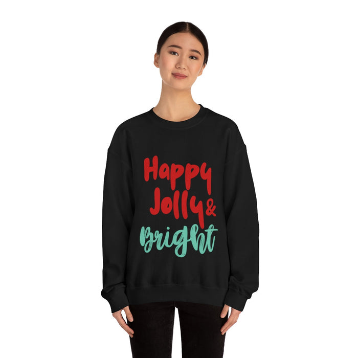 Women's Joyful and Vibrant Sweatshirt: white, red holiday text theme, casual festive graphic style