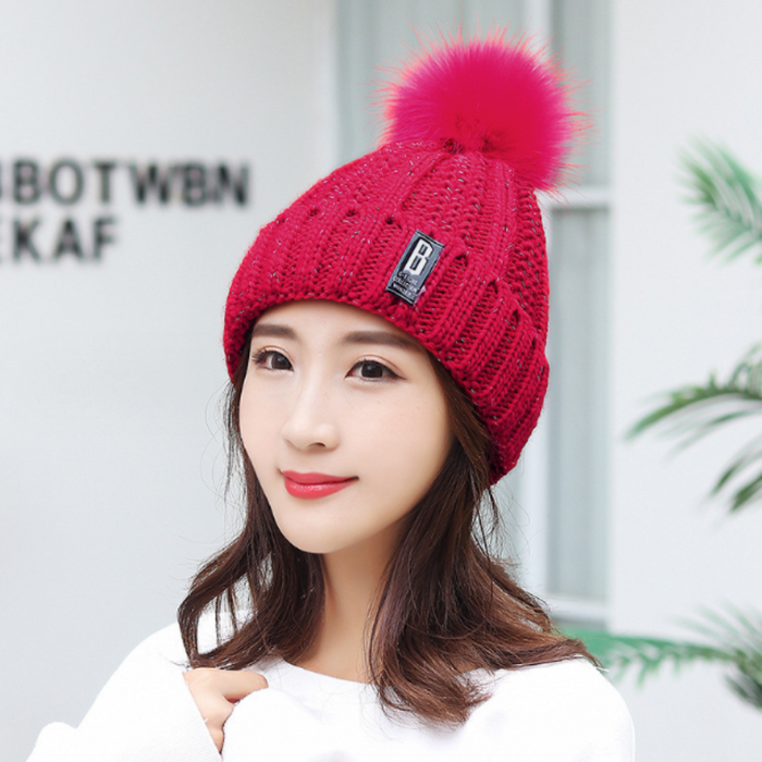 Women's Knitted Winter Beanie: gray, dark gray knit beanie hat, casual winter style