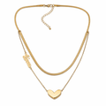 Women's Romance-inspired Layered Necklace Gold