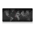 World Map Ninja Dragon Gaming XL Mouse Pad with Non-Slip Base: black, dark gray world map, minimal style